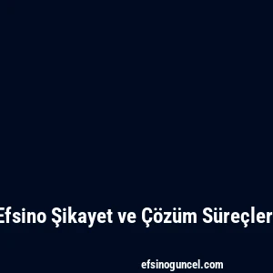 Efsino Şikayet ve Çözüm Süreçleri